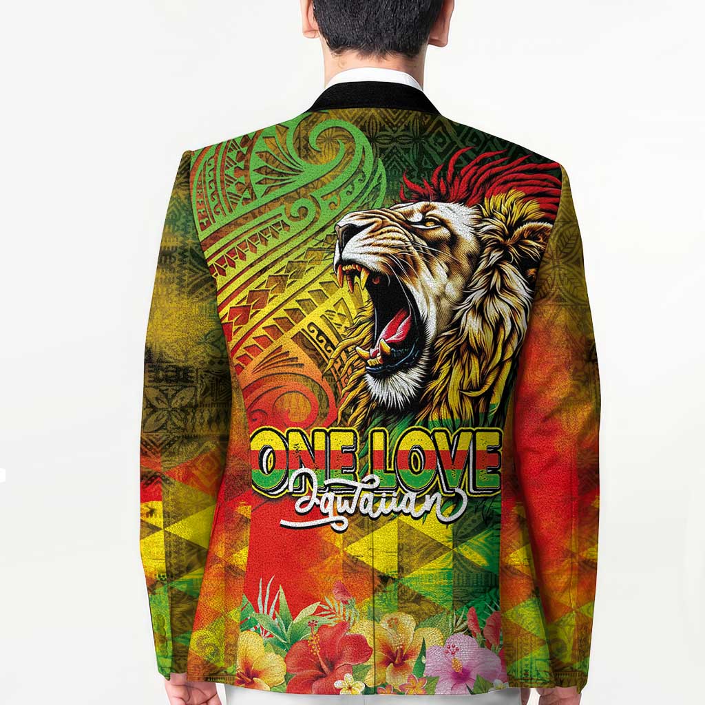 Hawaiian Reggae Blazer Jawaiian One Love-Tribal Tatoos and Rastafari Lion LT03 - Polynesian Pride