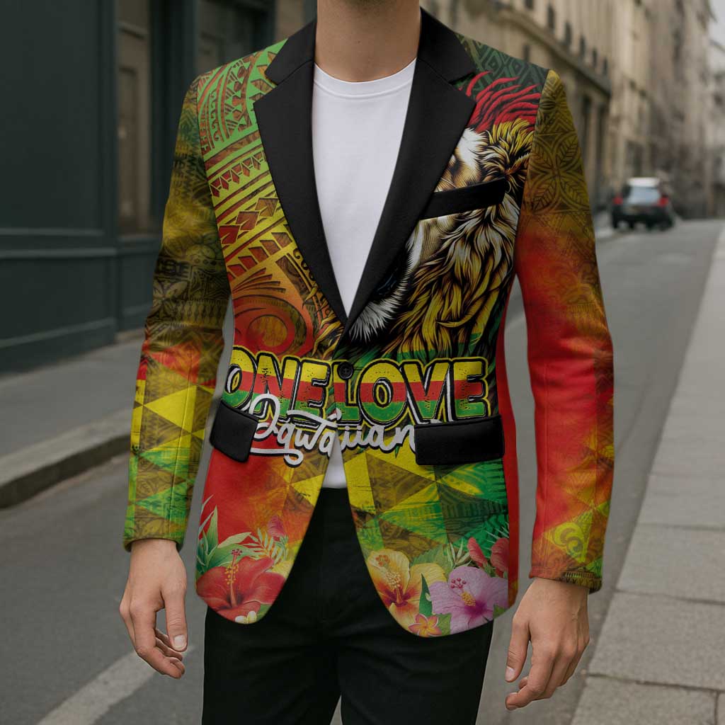 Hawaiian Reggae Blazer Jawaiian One Love-Tribal Tatoos and Rastafari Lion LT03 - Polynesian Pride
