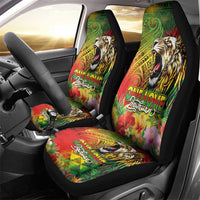 Hawaiian Reggae Car Seat Cover Jawaiian One Love-Tribal Tatoos and Rastafari Lion LT03 - Polynesian Pride