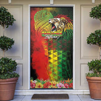 Hawaiian Reggae Door Cover Jawaiian One Love-Tribal Tatoos and Rastafari Lion LT03 Multicolor - Polynesian Pride