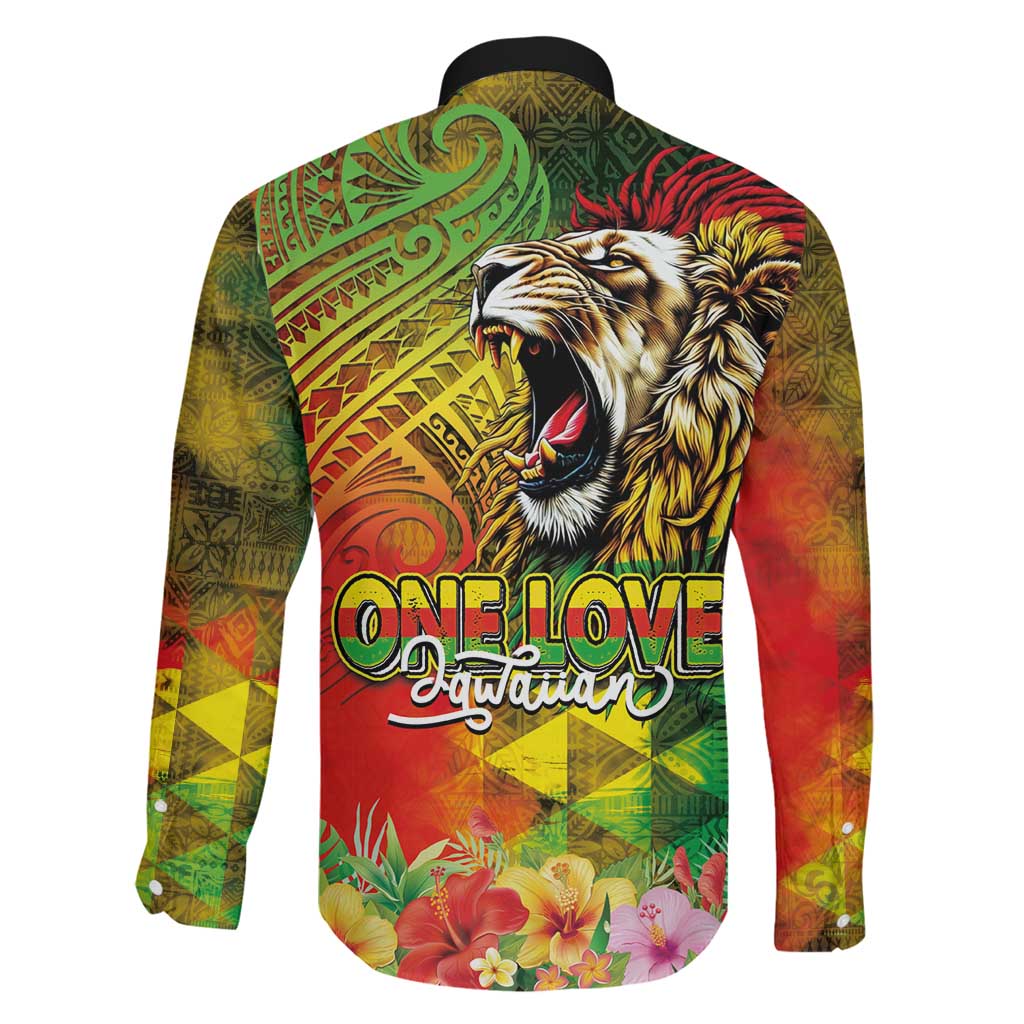 Hawaiian Reggae Family Matching Summer Maxi Dress and Hawaiian Shirt Jawaiian One Love-Tribal Tatoos and Rastafari Lion LT03 - Polynesian Pride
