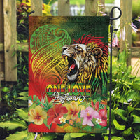Hawaiian Reggae Garden Flag Jawaiian One Love-Tribal Tatoos and Rastafari Lion LT03 Garden Flag Multicolor - Polynesian Pride