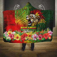 Hawaiian Reggae Hooded Blanket Jawaiian One Love-Tribal Tatoos and Rastafari Lion LT03 - Polynesian Pride