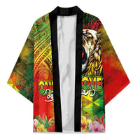 Hawaiian Reggae Kimono Jawaiian One Love-Tribal Tatoos and Rastafari Lion LT03 Unisex Multicolor - Polynesian Pride