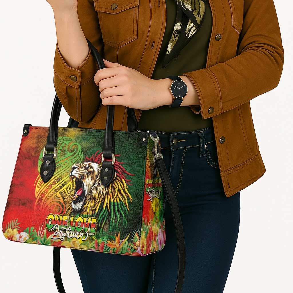 Hawaiian Reggae Leather Bag Jawaiian One Love-Tribal Tatoos and Rastafari Lion LT03 - Polynesian Pride