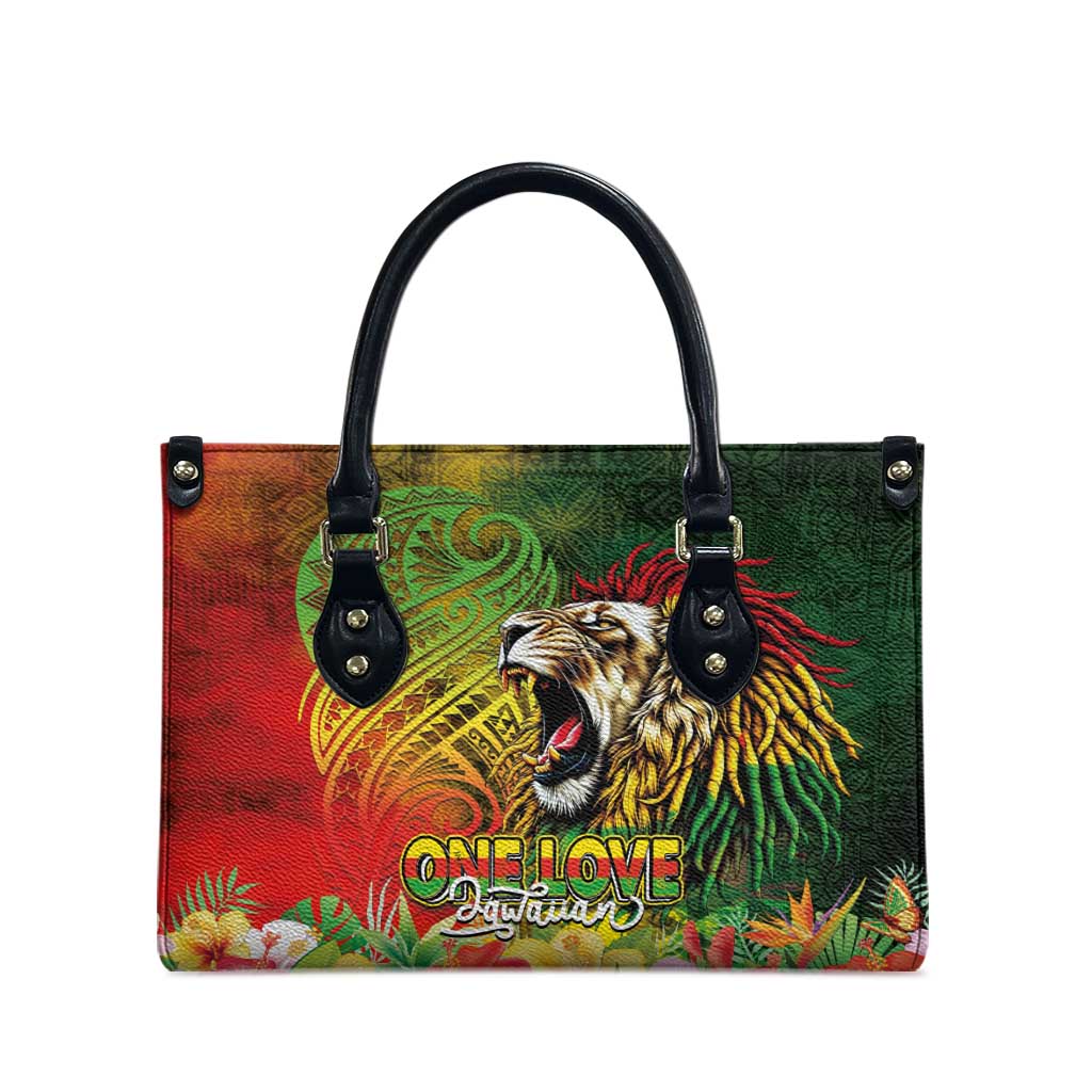 Hawaiian Reggae Leather Bag Jawaiian One Love-Tribal Tatoos and Rastafari Lion LT03 - Polynesian Pride