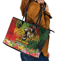 Hawaiian Reggae Leather Tote Bag Jawaiian One Love-Tribal Tatoos and Rastafari Lion LT03 - Polynesian Pride