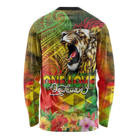 Hawaiian Reggae Long Sleeve Shirt Jawaiian One Love-Tribal Tatoos and Rastafari Lion LT03 - Polynesian Pride