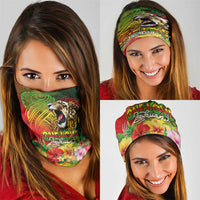 Hawaiian Reggae Neck Gaiter Jawaiian One Love-Tribal Tatoos and Rastafari Lion LT03 - Polynesian Pride