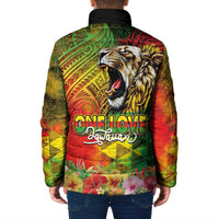 Hawaiian Reggae Padded Jacket Jawaiian One Love-Tribal Tatoos and Rastafari Lion LT03 - Polynesian Pride