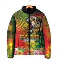 Hawaiian Reggae Padded Jacket Jawaiian One Love-Tribal Tatoos and Rastafari Lion LT03 - Polynesian Pride