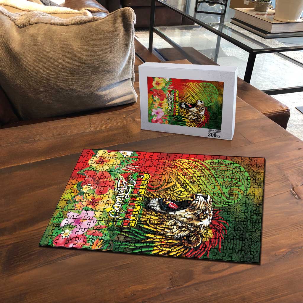 Hawaiian Reggae Puzzle Jawaiian One Love-Tribal Tatoos and Rastafari Lion LT03 - Polynesian Pride