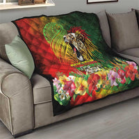 Hawaiian Reggae Quilt Jawaiian One Love-Tribal Tatoos and Rastafari Lion LT03 - Polynesian Pride