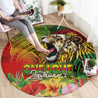 Hawaiian Reggae Round Carpet Jawaiian One Love-Tribal Tatoos and Rastafari Lion LT03 - Polynesian Pride