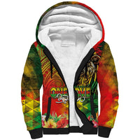Hawaiian Reggae Sherpa Hoodie Jawaiian One Love-Tribal Tatoos and Rastafari Lion LT03 Unisex Multicolor - Polynesian Pride