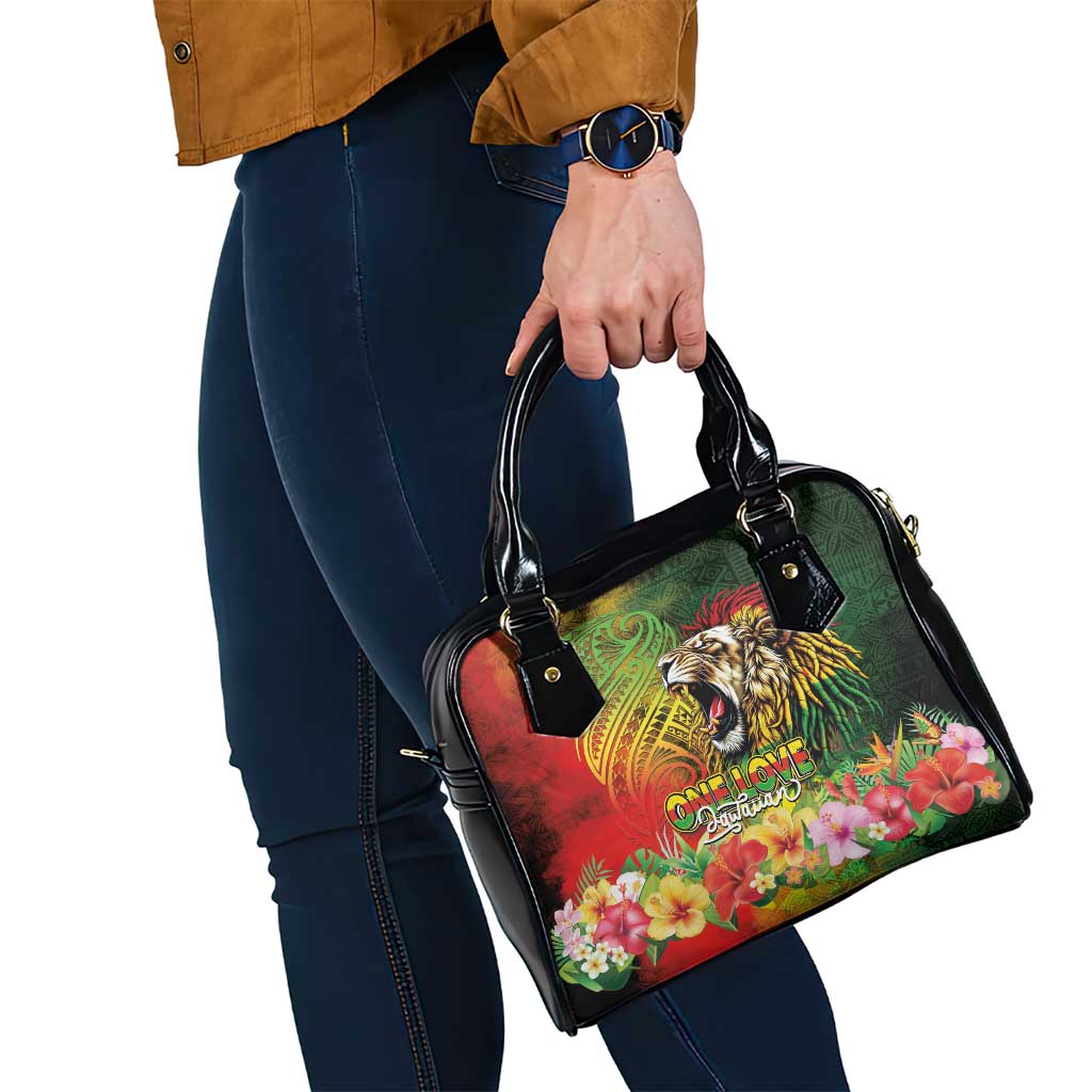 Hawaiian Reggae Shoulder Handbag Jawaiian One Love-Tribal Tatoos and Rastafari Lion LT03 - Polynesian Pride