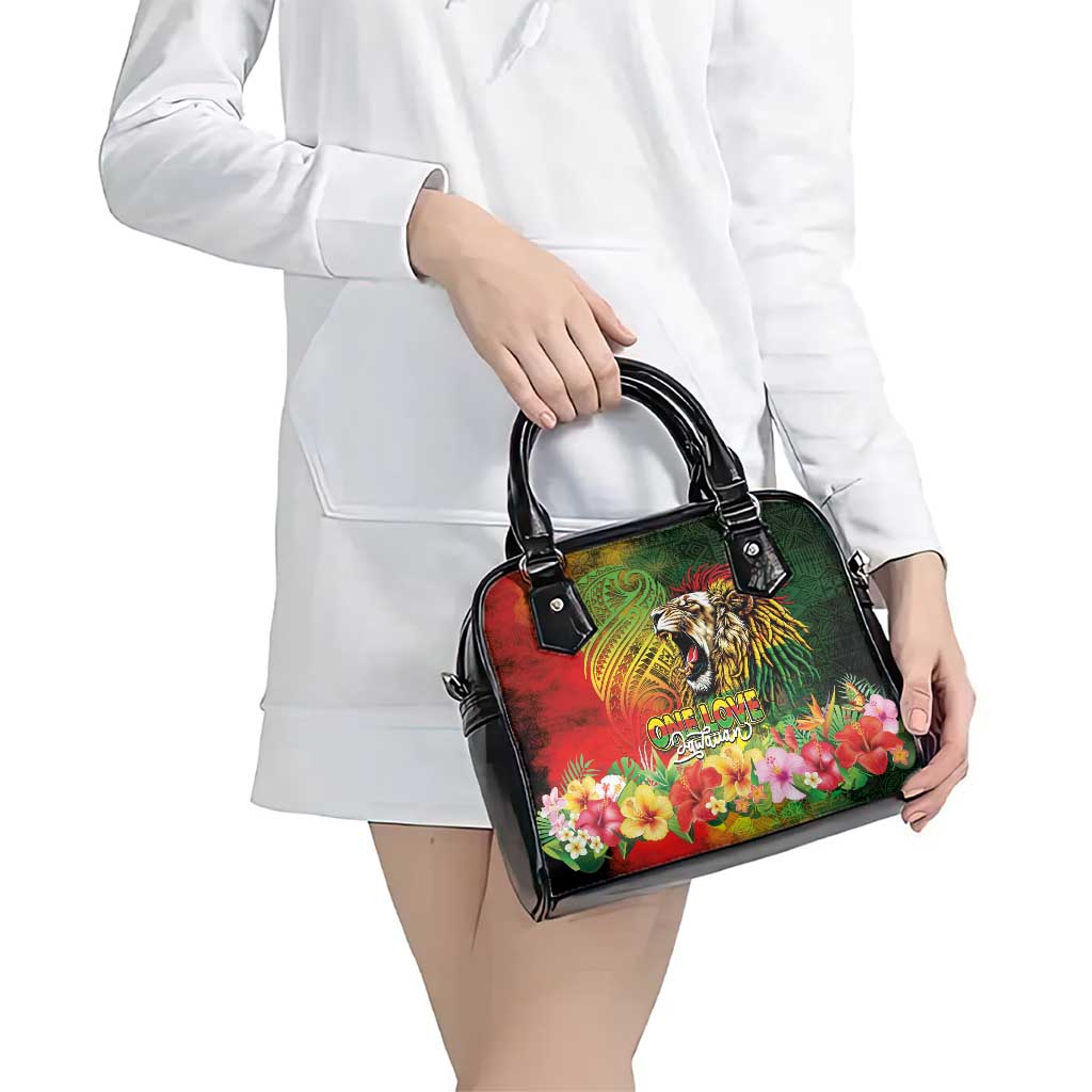 Hawaiian Reggae Shoulder Handbag Jawaiian One Love-Tribal Tatoos and Rastafari Lion LT03 - Polynesian Pride