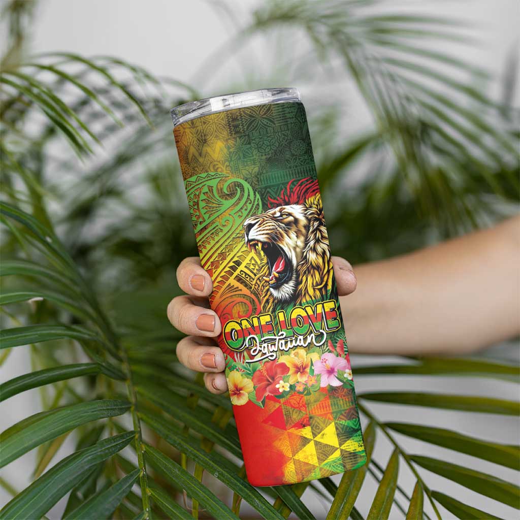 Hawaiian Reggae Skinny Tumbler Jawaiian One Love-Tribal Tatoos and Rastafari Lion LT03 - Polynesian Pride