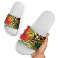 Hawaiian Reggae Slide Sandals Jawaiian One Love-Tribal Tatoos and Rastafari Lion LT03 - Polynesian Pride