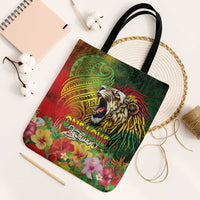 Hawaiian Reggae Tote Bag Jawaiian One Love-Tribal Tatoos and Rastafari Lion LT03 Black Strap One Size Multicolor - Polynesian Pride