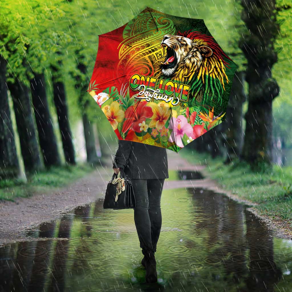 Hawaiian Reggae Umbrella Jawaiian One Love-Tribal Tatoos and Rastafari Lion LT03 - Polynesian Pride