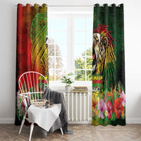 Hawaiian Reggae Window Curtain Jawaiian One Love-Tribal Tatoos and Rastafari Lion LT03 - Polynesian Pride