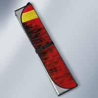 Hawaiian Reggae Auto Sun Shade Kakau Art Motifs with Ohia Lehua and Rastafari Lion LT03 - Polynesian Pride