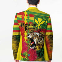 Hawaiian Reggae Blazer Kakau Art Motifs with Ohia Lehua and Rastafari Lion LT03 - Polynesian Pride