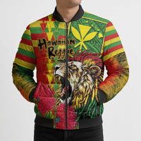 Hawaiian Reggae Bomber Puffer Jacket Kakau Art Motifs with Ohia Lehua and Rastafari Lion LT03 - Polynesian Pride