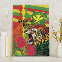 Hawaiian Reggae Canvas Wall Art Kakau Art Motifs with Ohia Lehua and Rastafari Lion LT03 Without Frame Multicolor - Polynesian Pride
