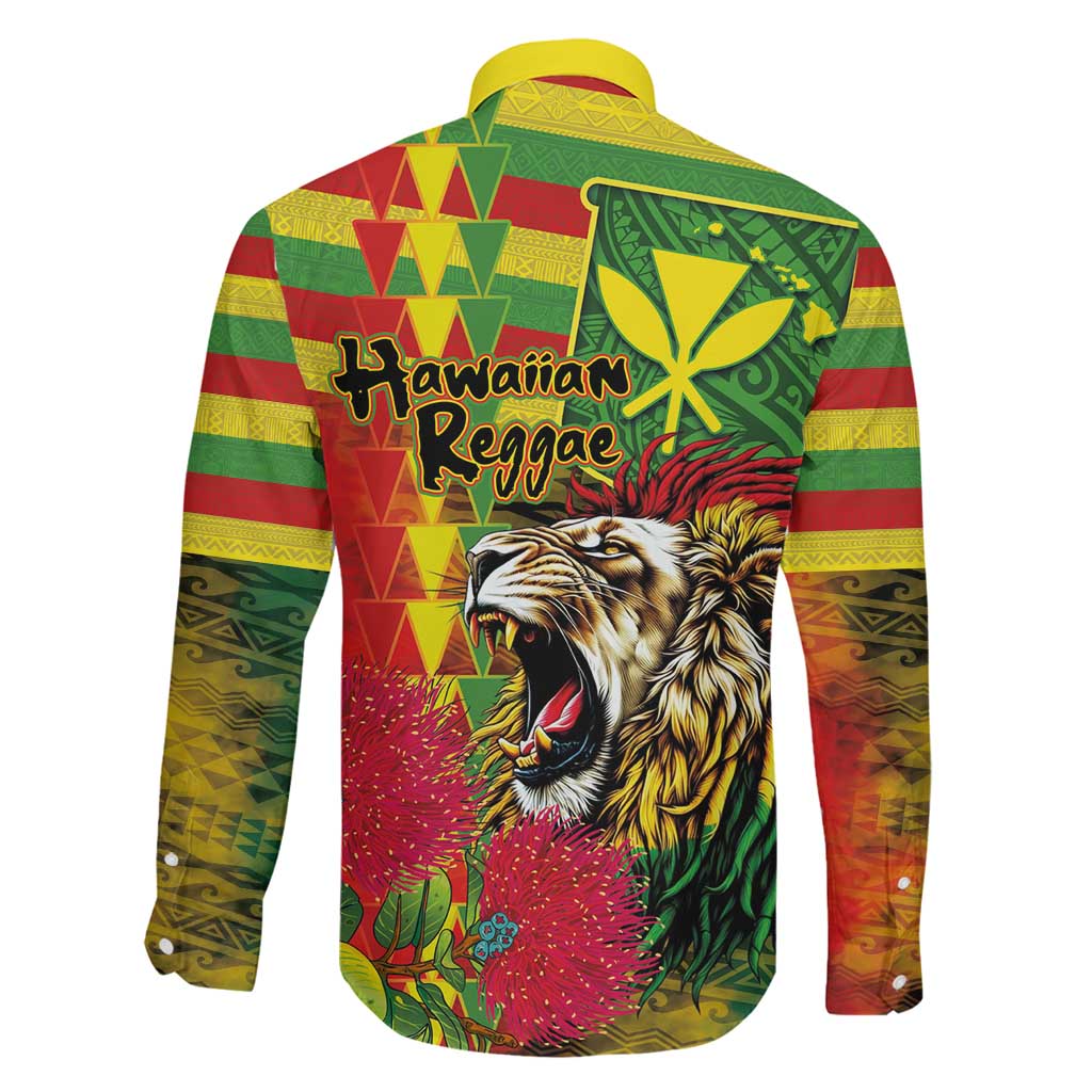 Hawaiian Reggae Family Matching Puletasi and Hawaiian Shirt Kakau Art Motifs with Ohia Lehua and Rastafari Lion LT03 - Polynesian Pride