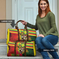 Hawaiian Reggae Travel Bag Kakau Art Motifs with Ohia Lehua and Rastafari Lion LT03 - Polynesian Pride