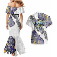 Traditional Art Hawaiian Kakau Tattoos Couples Matching Mermaid Dress and Hawaiian Shirt Graffiti Style LT03 - Polynesian Pride