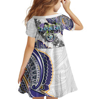 Traditional Art Hawaiian Kakau Tattoos Family Matching Off The Shoulder Long Sleeve Dress and Hawaiian Shirt Graffiti Style LT03 - Polynesian Pride