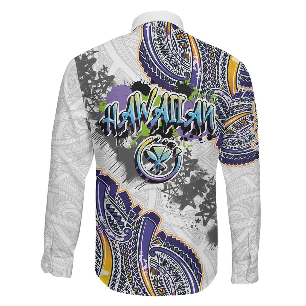 Traditional Art Hawaiian Kakau Tattoos Family Matching Tank Maxi Dress and Hawaiian Shirt Graffiti Style LT03 - Polynesian Pride