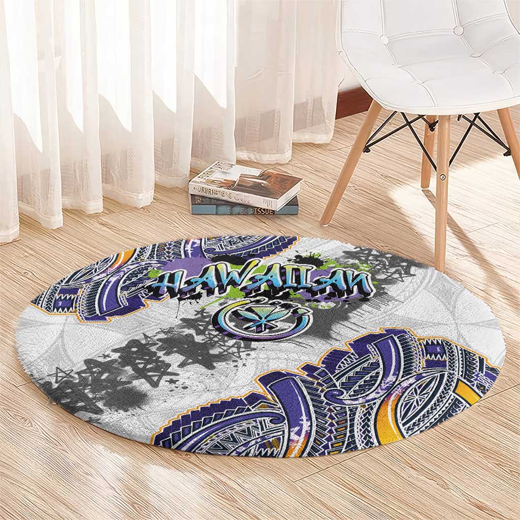 Traditional Art Hawaiian Kakau Tattoos Round Carpet Graffiti Style LT03 - Polynesian Pride