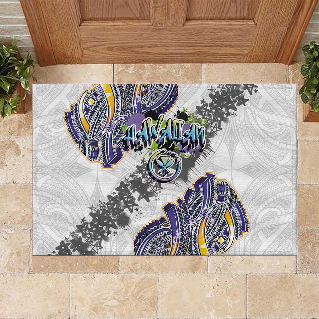 Traditional Art Hawaiian Kakau Tattoos Rubber Doormat Graffiti Style - Polynesian Pride