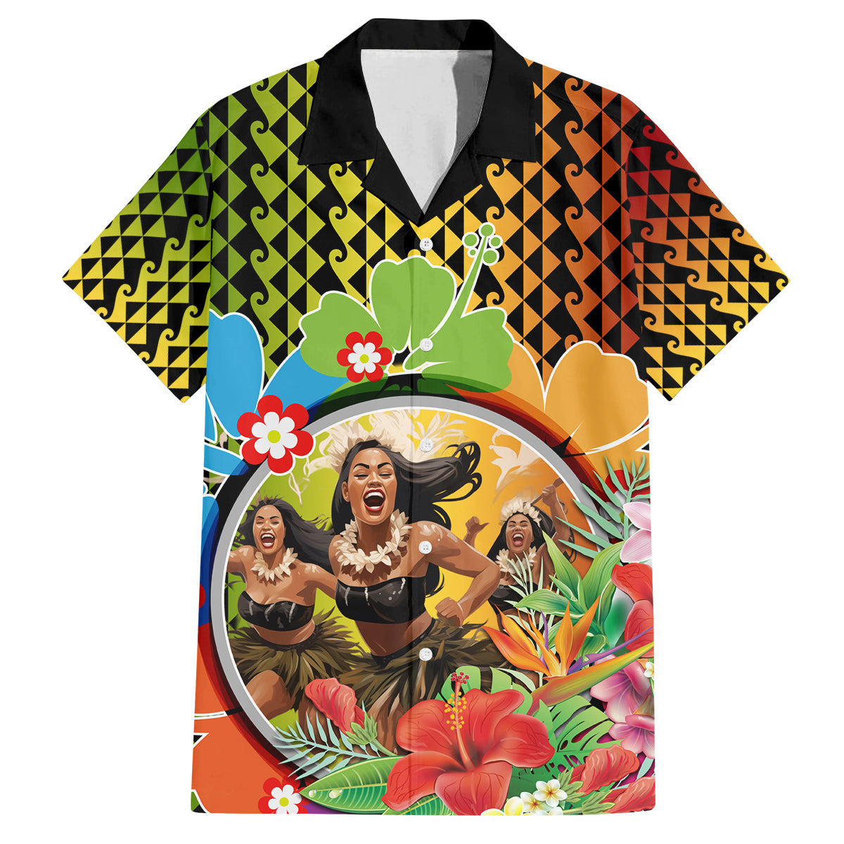 Hawaii Womens Day Wahine Family Matching Long Sleeve Bodycon Dress and Hawaiian Shirt Strong Beautiful Woman with Kakau Style LT03 Dad's Shirt - Short Sleeve Red - Polynesian Pride