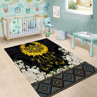 Flores de Mayo and Filipino Fiesta Area Rug The Sun-Jasmine and Polynesian Yakan Tattoo Barong Style LT03 - Polynesian Pride