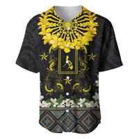 Flores de Mayo and Filipino Fiesta Baseball Jersey The Sun-Jasmine and Polynesian Yakan Tattoo Barong Style LT03 Black - Polynesian Pride