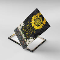 Flores de Mayo and Filipino Fiesta Canvas Wall Art The Sun-Jasmine and Polynesian Yakan Tattoo Barong Style LT03 With Frame Black - Polynesian Pride