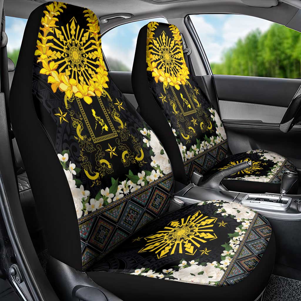 Flores de Mayo and Filipino Fiesta Car Seat Cover The Sun-Jasmine and Polynesian Yakan Tattoo Barong Style LT03 - Polynesian Pride