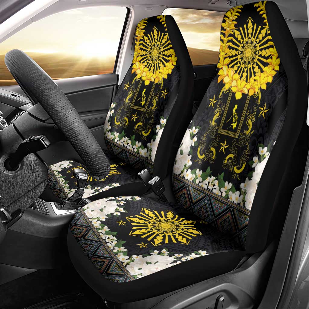 Flores de Mayo and Filipino Fiesta Car Seat Cover The Sun-Jasmine and Polynesian Yakan Tattoo Barong Style LT03 - Polynesian Pride