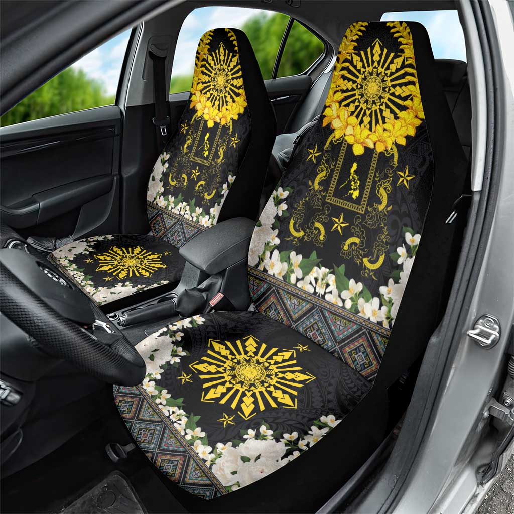 Flores de Mayo and Filipino Fiesta Car Seat Cover The Sun-Jasmine and Polynesian Yakan Tattoo Barong Style LT03 - Polynesian Pride