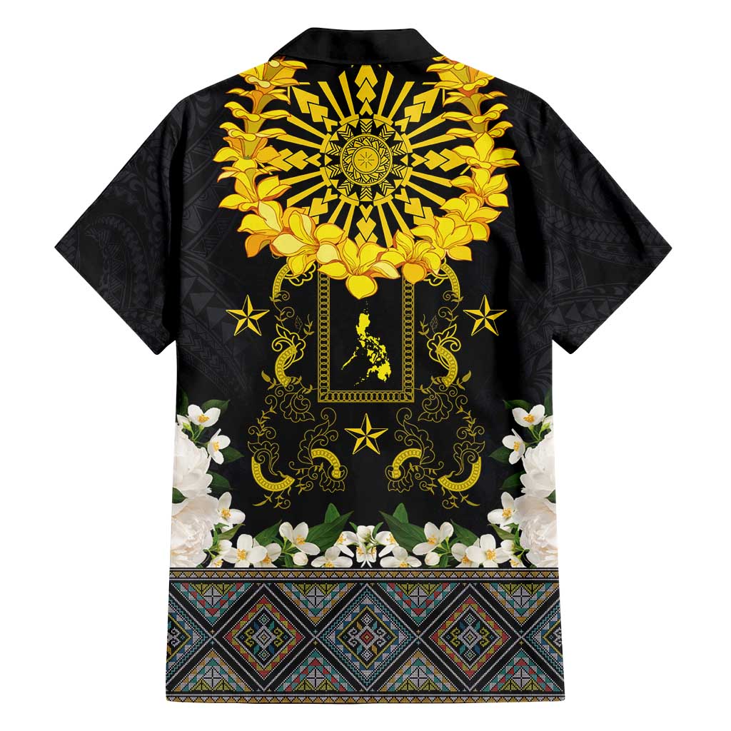 Flores de Mayo and Filipino Fiesta Family Matching Tank Maxi Dress and Hawaiian Shirt The Sun-Jasmine and Polynesian Yakan Tattoo Barong Style LT03 - Polynesian Pride
