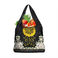 Flores de Mayo and Filipino Fiesta Grocery Bag The Sun-Jasmine and Polynesian Yakan Tattoo Barong Style LT03 1-pack One Size Black - Polynesian Pride