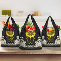 Flores de Mayo and Filipino Fiesta Grocery Bag The Sun-Jasmine and Polynesian Yakan Tattoo Barong Style LT03 3-pack One Size Black - Polynesian Pride