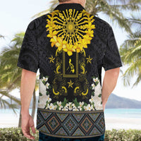 Flores de Mayo and Filipino Fiesta Hawaiian Shirt The Sun-Jasmine and Polynesian Yakan Tattoo Barong Style LT03 - Polynesian Pride