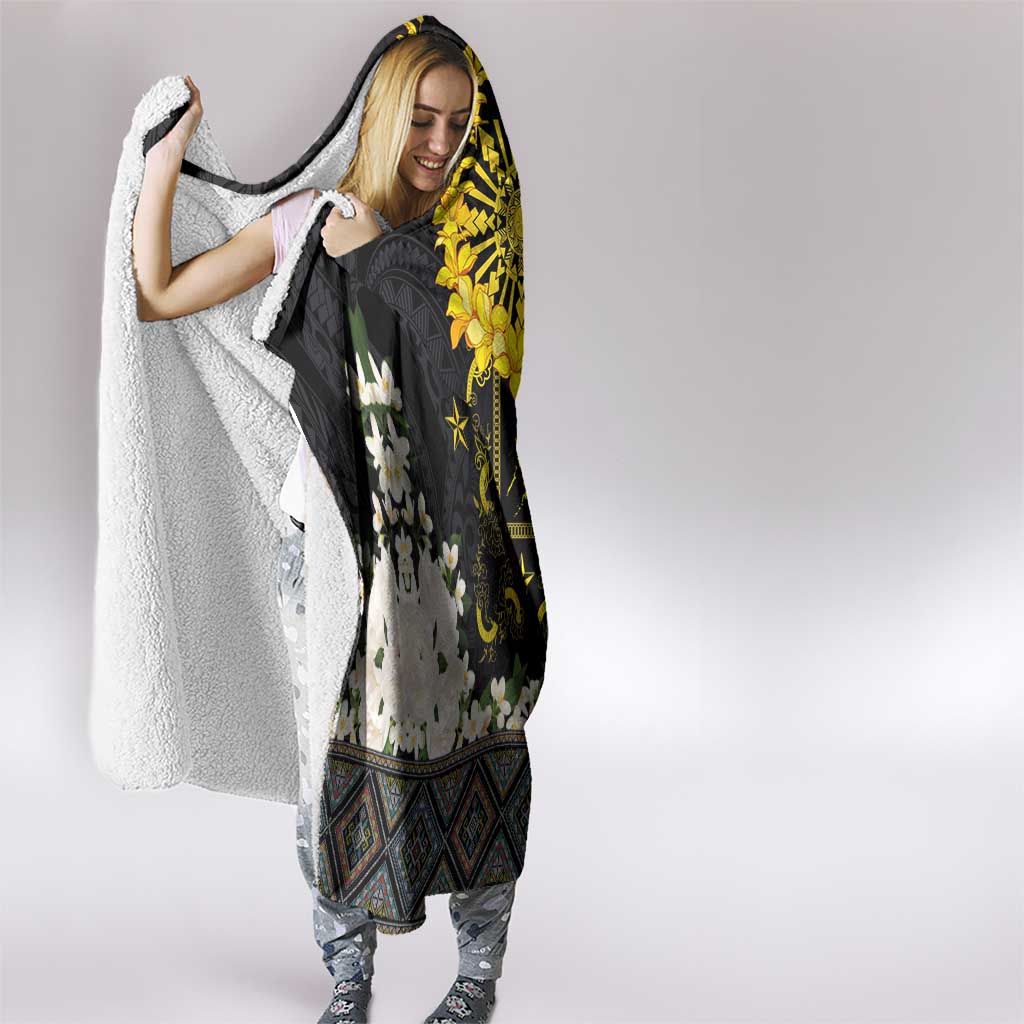 Flores de Mayo and Filipino Fiesta Hooded Blanket The Sun-Jasmine and Polynesian Yakan Tattoo Barong Style LT03 - Polynesian Pride