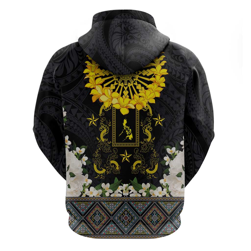 Flores de Mayo and Filipino Fiesta Hoodie The Sun-Jasmine and Polynesian Yakan Tattoo Barong Style LT03 - Polynesian Pride